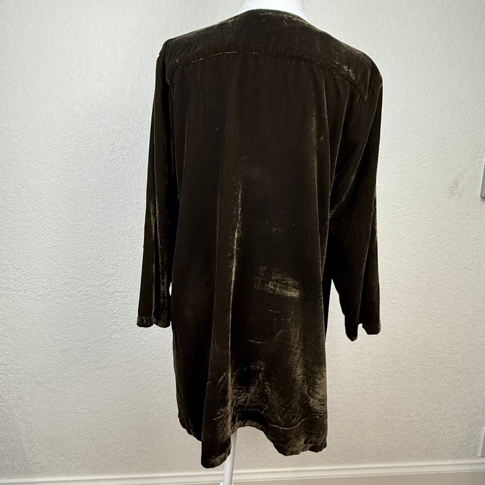 Kyla Seo Embroidered Velvet Tunic Top Women's Large Floral Boho Relaxed Flowy - Picture 5 of 14